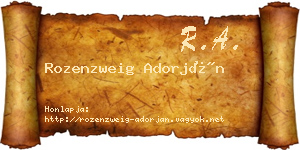 Rozenzweig Adorján névjegykártya